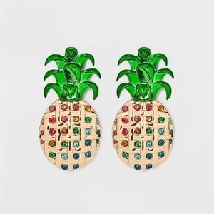 Sugarfix by BaubleBar Sweet and Spikey pineapple earrings, new